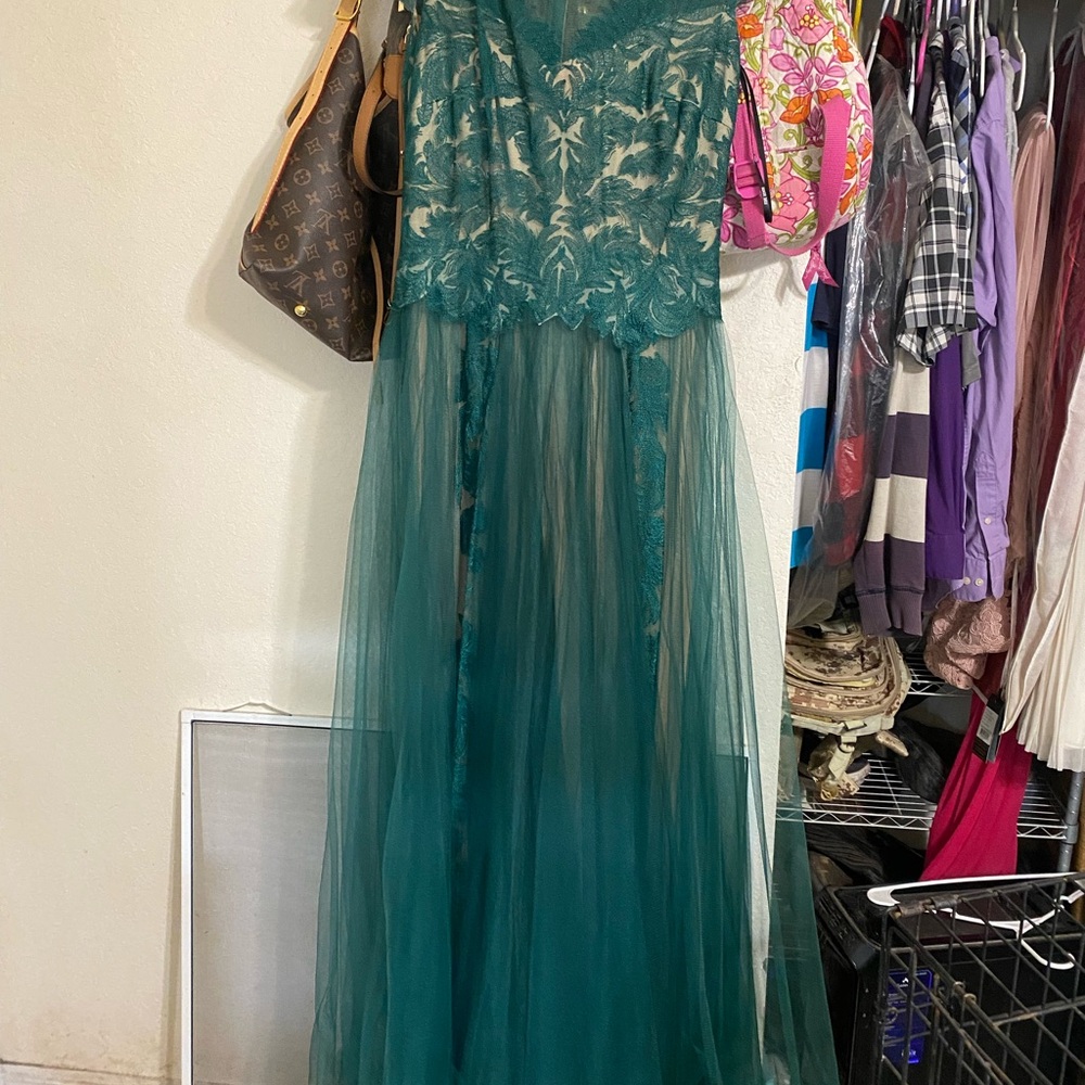 Tadashi Shoji Teal Lace Dress